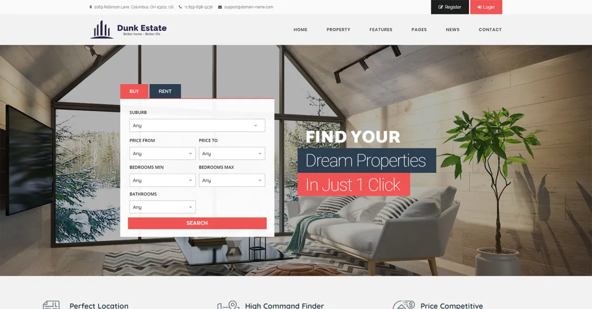Dunk Dynamic Real Estate WordPress Theme screenshot