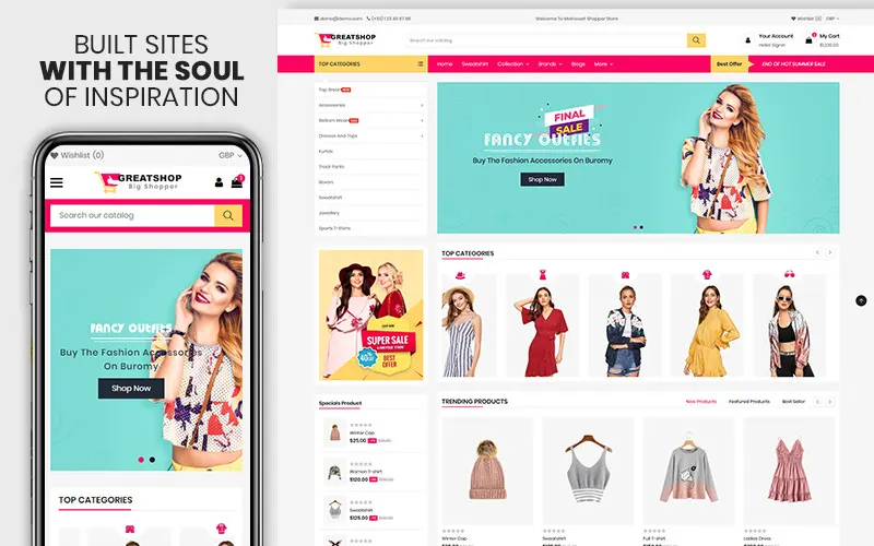 Greatshop- The clothing & Fashion Premium Shopify Theme screenshot