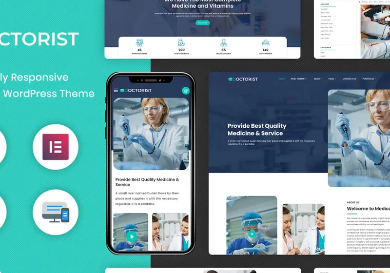 Professional And Clean Medical WordPress Themes For Optometrists, Doctors, Dentists, Plastic Surgeons, Clinics, And Medical Supply Stores