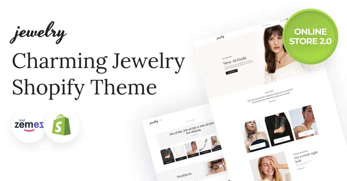 Charming Jewelry Online Store Shopify Theme screenshot