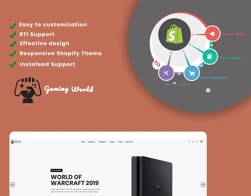 Wekia- The Gaming Shopify Theme screenshot