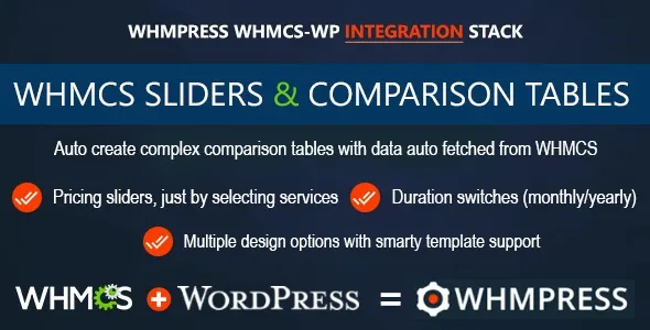 WHMCS Pricing Sliders and Comparison Tables screenshot