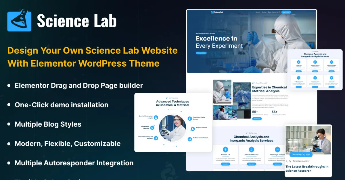 Science Laboratory WordPress theme screenshot