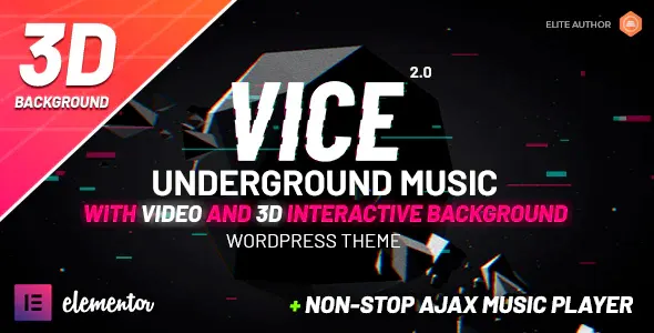 Vice: Underground Music Elementor WordPress Theme screenshot