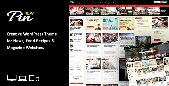 Pin = Pinterest Style / Personal Masonry Blog / Front-end Submission screenshot