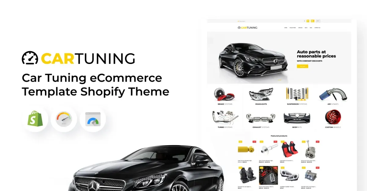 Car Tuning eCommerce Template Shopify Theme screenshot