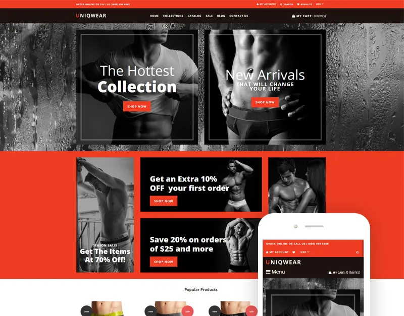 Underwear store screenshot