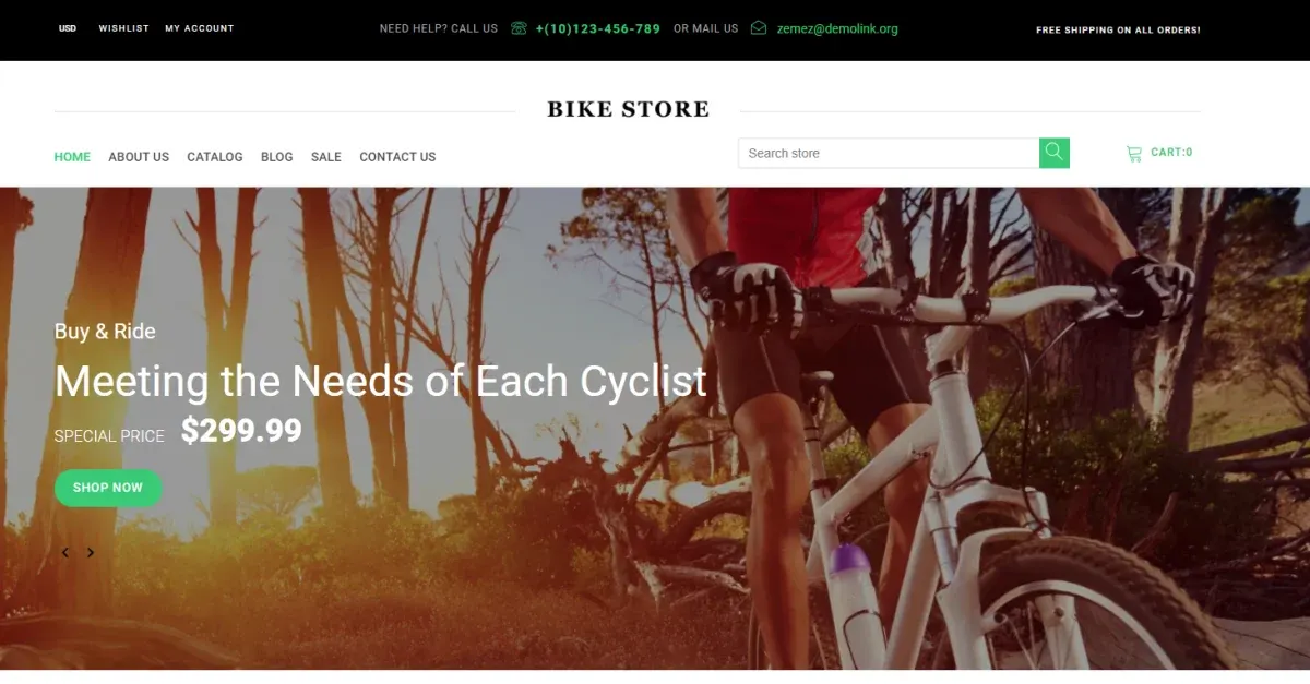 Bike Store Responsive Shopify Theme screenshot
