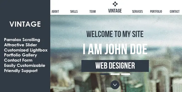 Vintage Multipurpose Parallax Muse Template screenshot