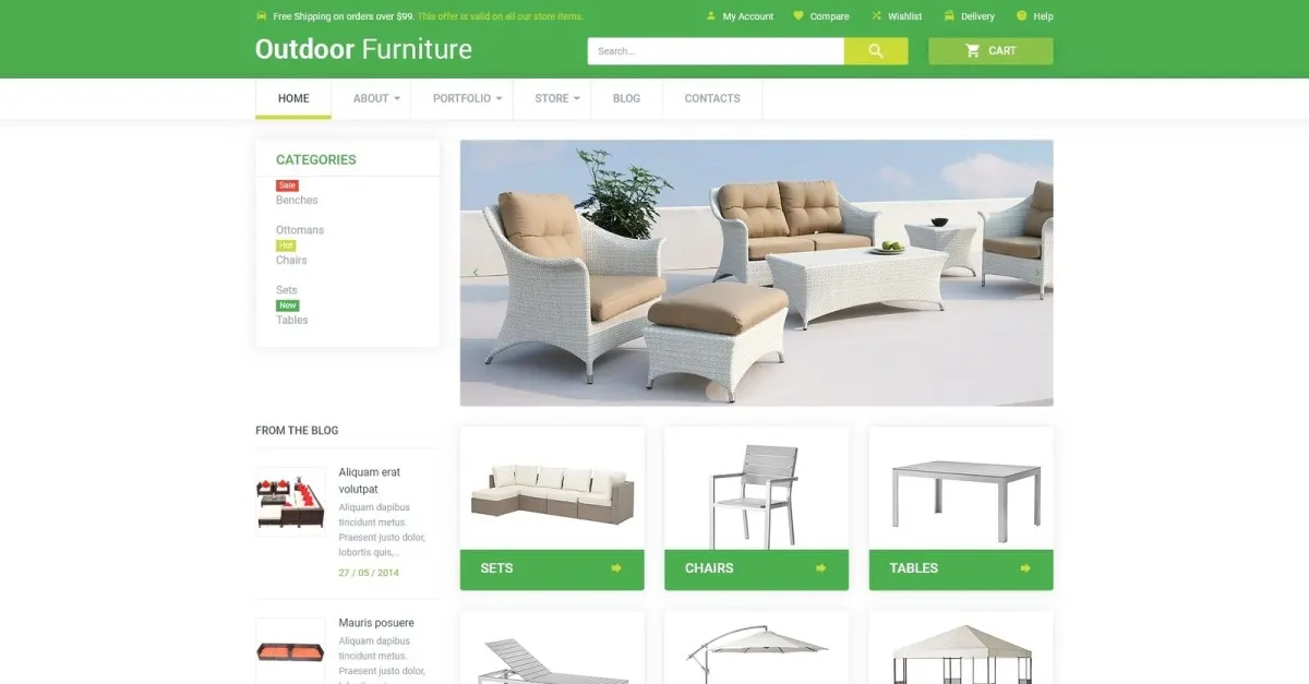 Free Outdoor Comfort WooCommerce Theme screenshot