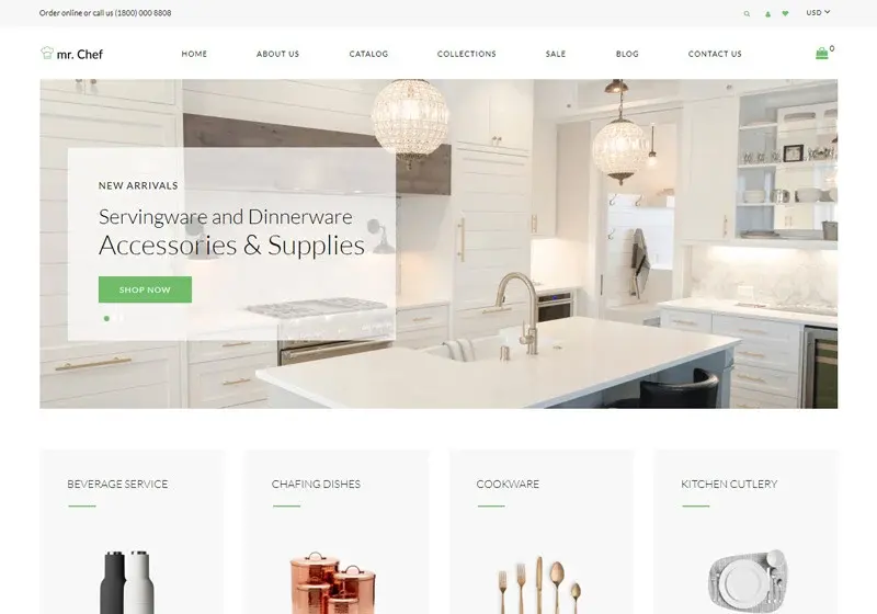 Shopify Themes For Selling Kitchen Supplies Like Bakeware, Cookware, And Dinnerware Online