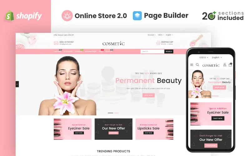 Cosmetics Store Shopify Theme screenshot