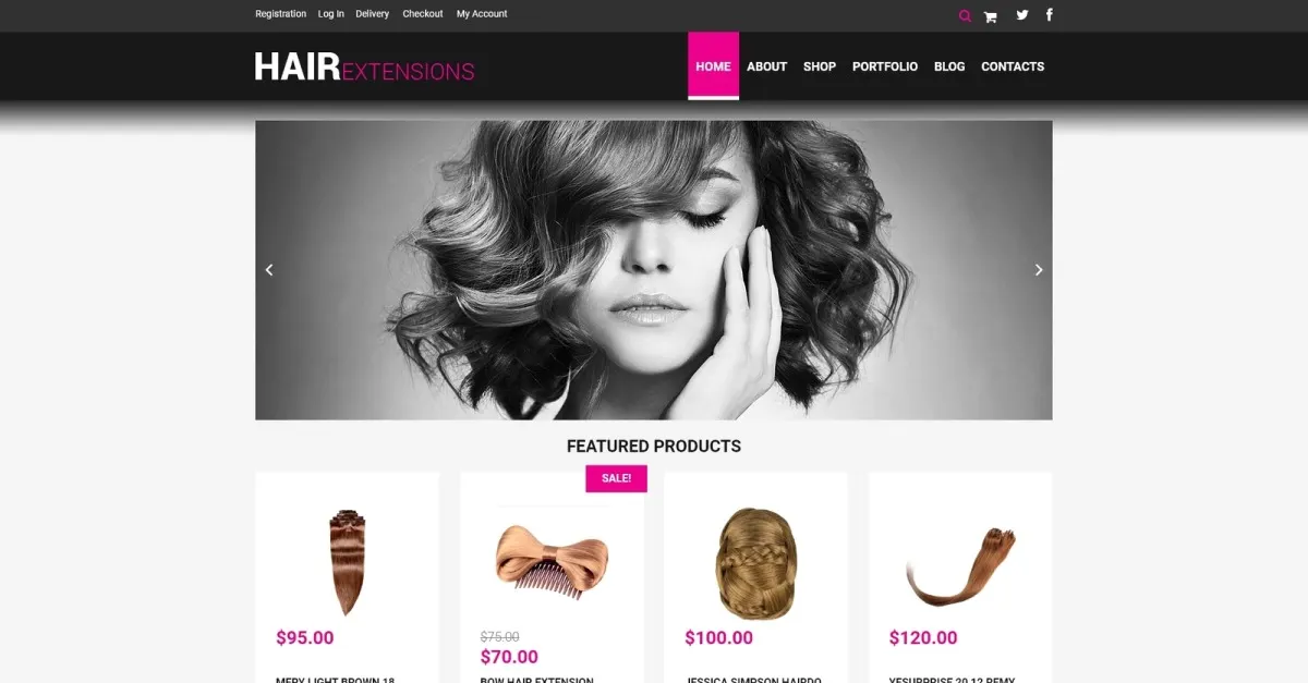 Free Hair Salon Responsive WooCommerce Theme screenshot