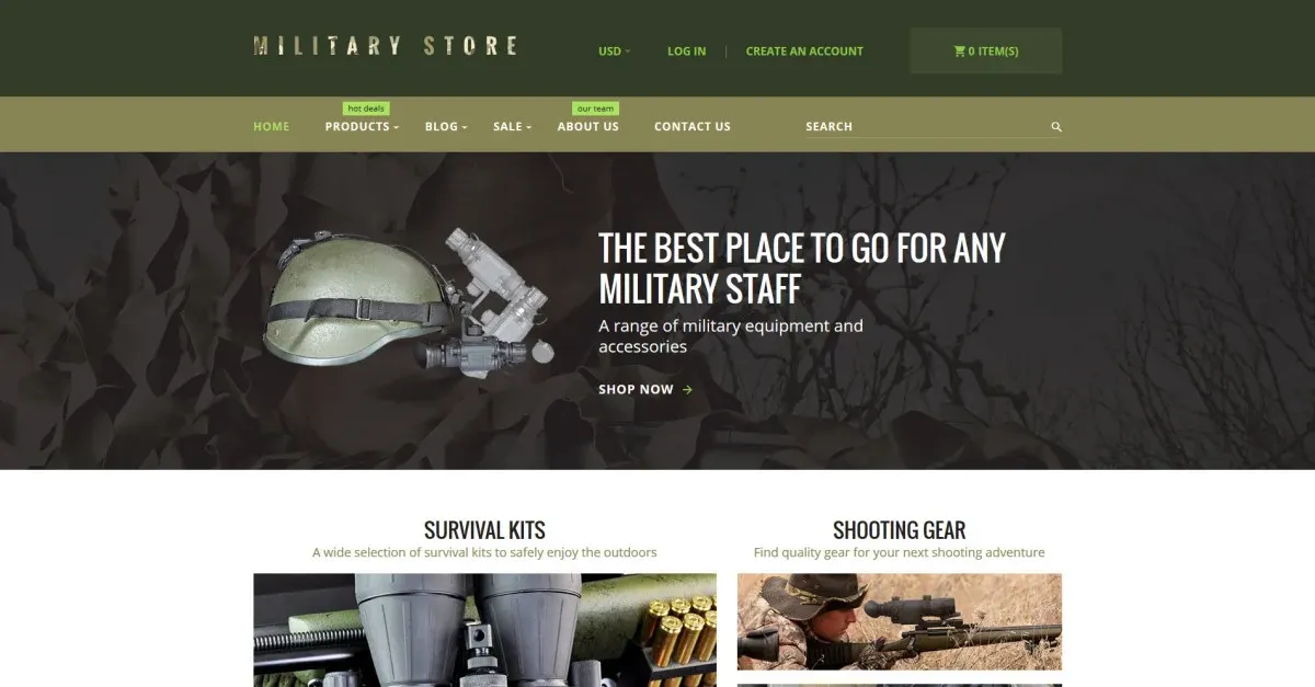Military Shopify Theme screenshot