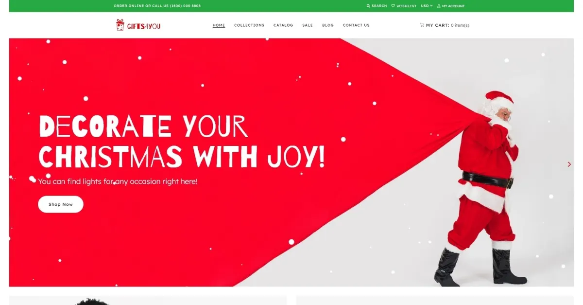 Christmas Gifts Store Shopify Theme screenshot