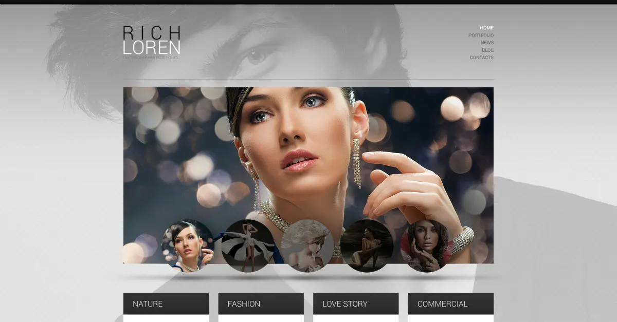 Free Photographer Portfolio WordPress Website screenshot
