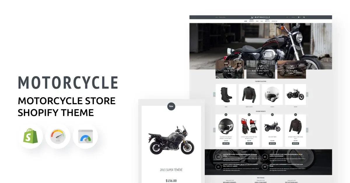 Motorcycle Store and Bikes eCommerce Shopify Theme screenshot