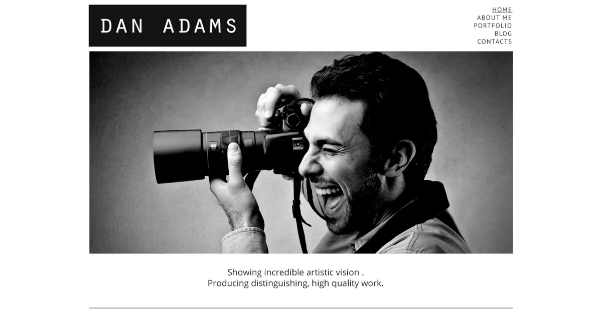 Free Photographer Portfolio Responsive WordPress Theme screenshot