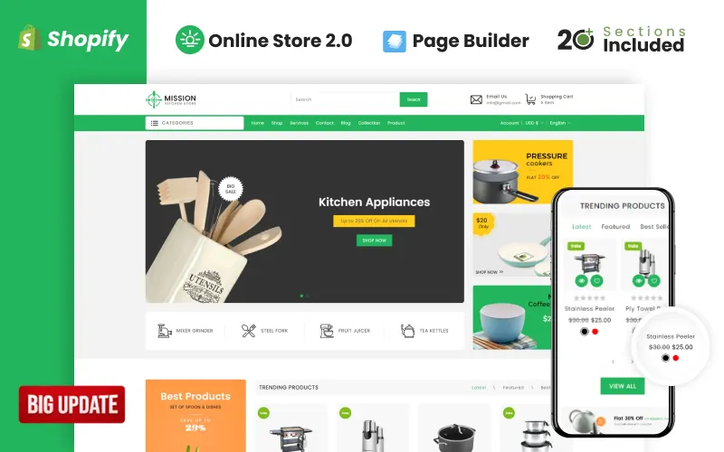 Mission Kitchen Store Shopify Theme- OS 2.0 screenshot