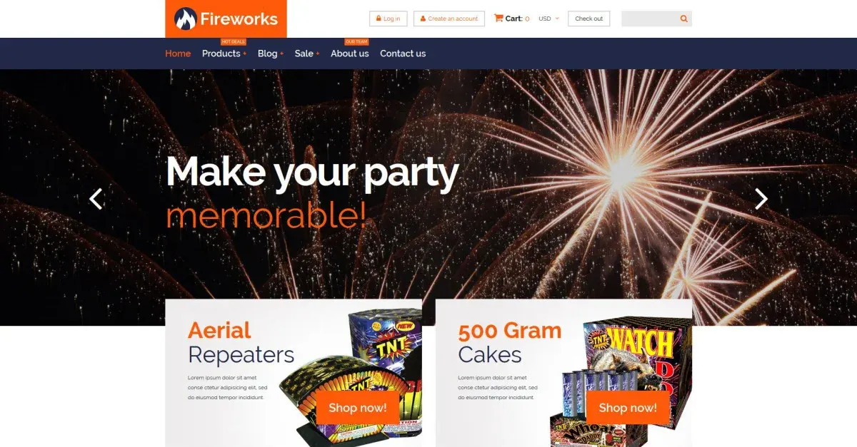 Fireworks Store Shopify Theme screenshot