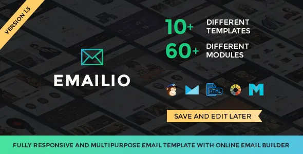 Emailio Responsive Multipurpose Email Template With Online Builder screenshot