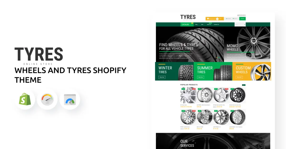 Wheels and Tyres eCommerce Shopify Theme screenshot