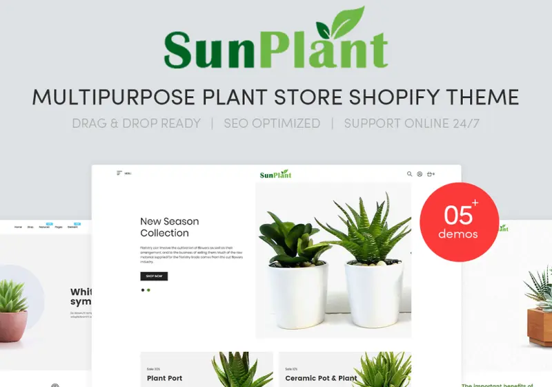 Vibrant Shopify Themes For Selling House Plants