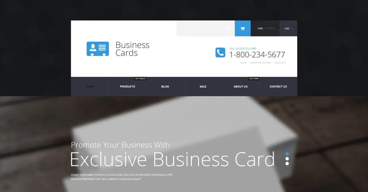 Business Cards Store Shopify Theme screenshot