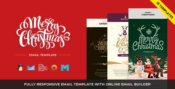 Christmas and New Year Responsive Email Template with Builder screenshot