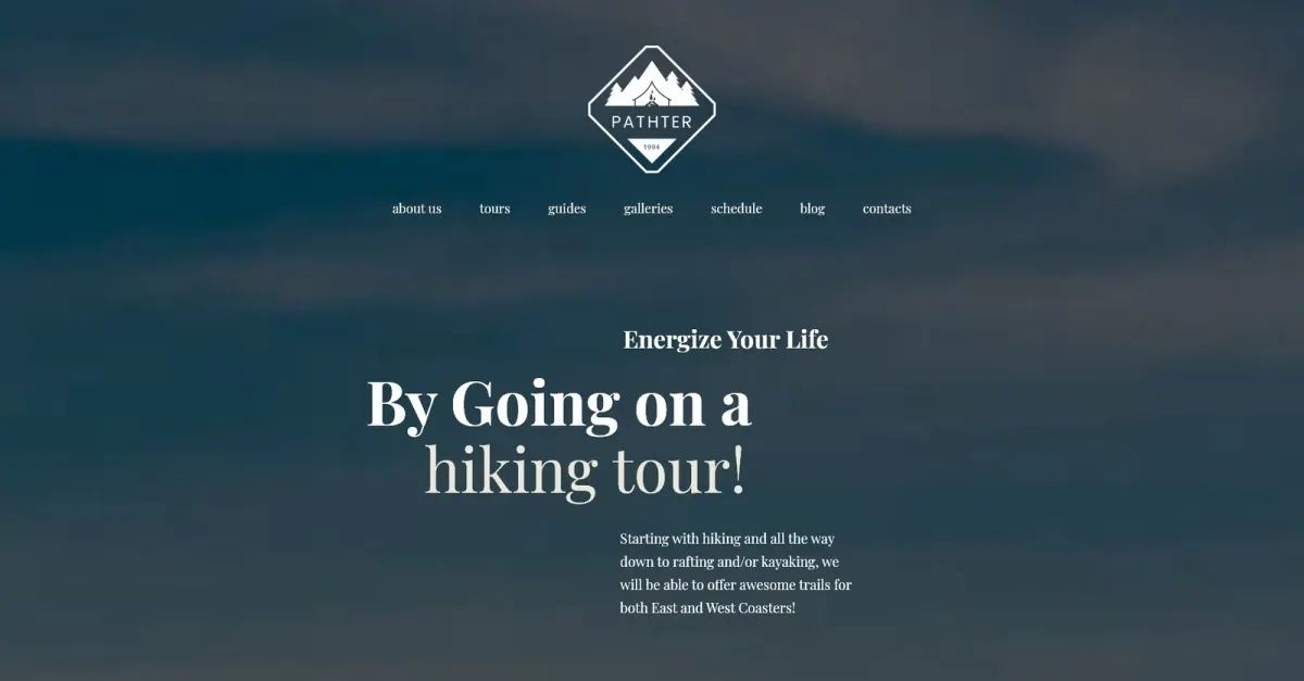 Hiking & Camping Tours WordPress Theme screenshot