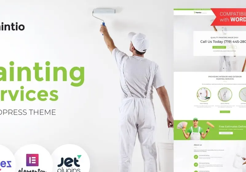 Fresh And Clean WordPress Themes For House Painters And Painting Companies