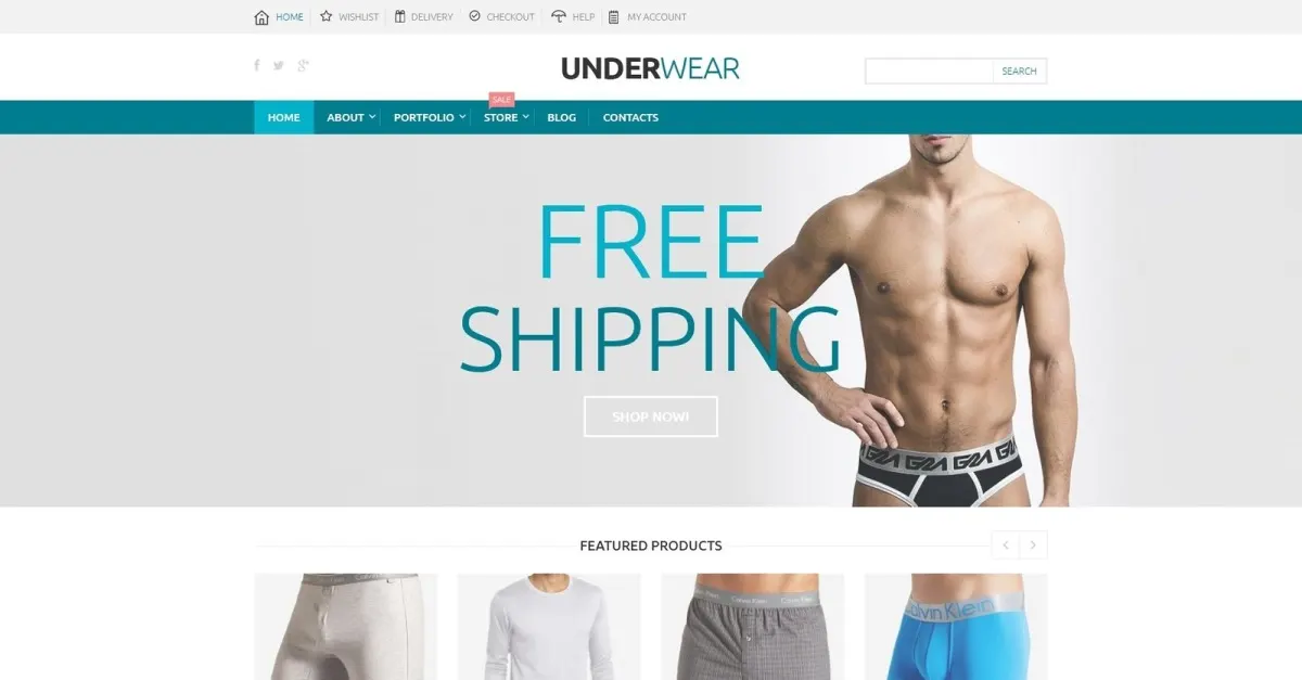 Free Underwear Store WooCommerce Theme screenshot