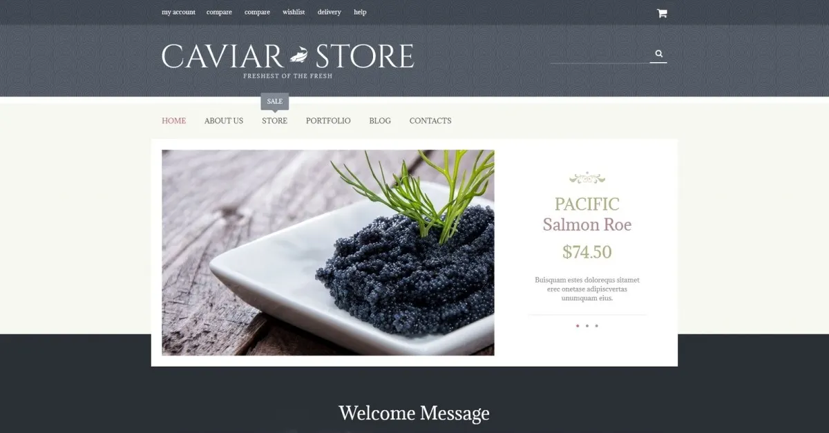 Free Caviar Delicacy WooCommerce Theme screenshot