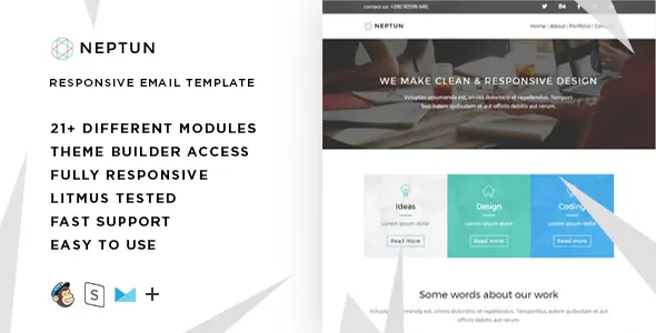 Neptun – Responsive HTML Email + StampReady, MailChimp & CampaignMonitor compatible files screenshot