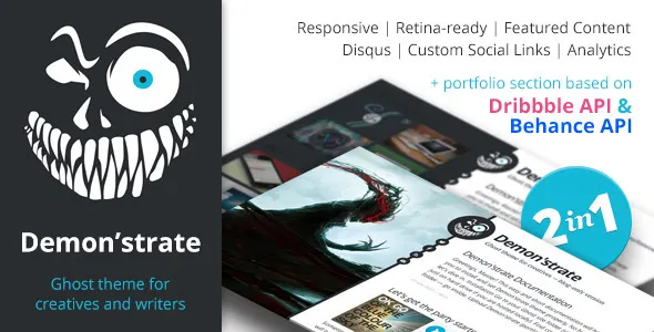 Demon'strate — Responsive Ghost Portfolio Theme screenshot