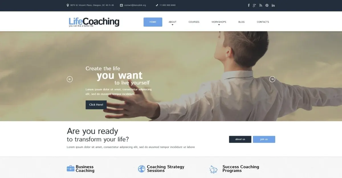 Life Coach Responsive WordPress Theme screenshot