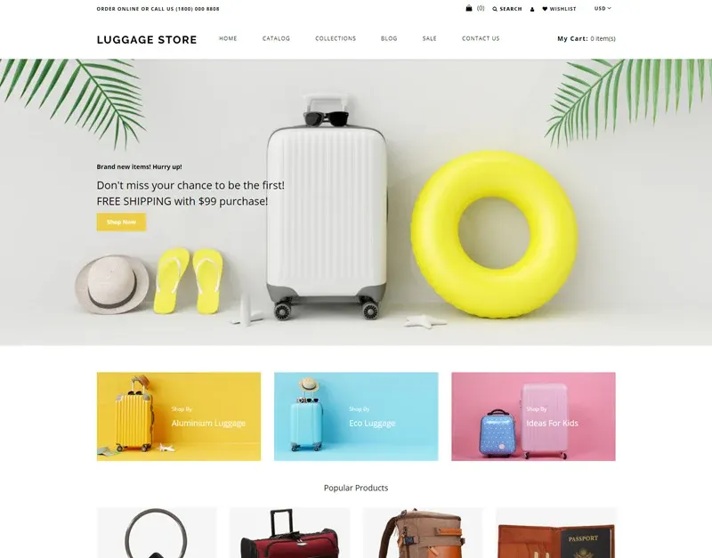 Luggage store screenshot