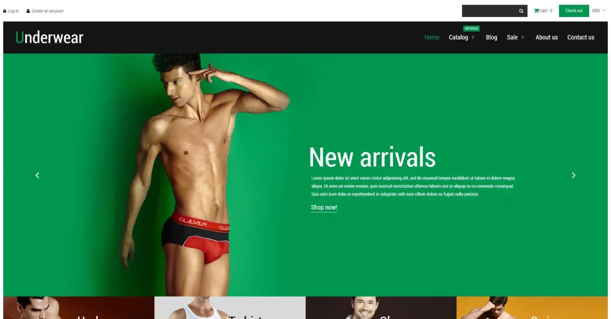 Underwear Fashion Shopify Theme screenshot