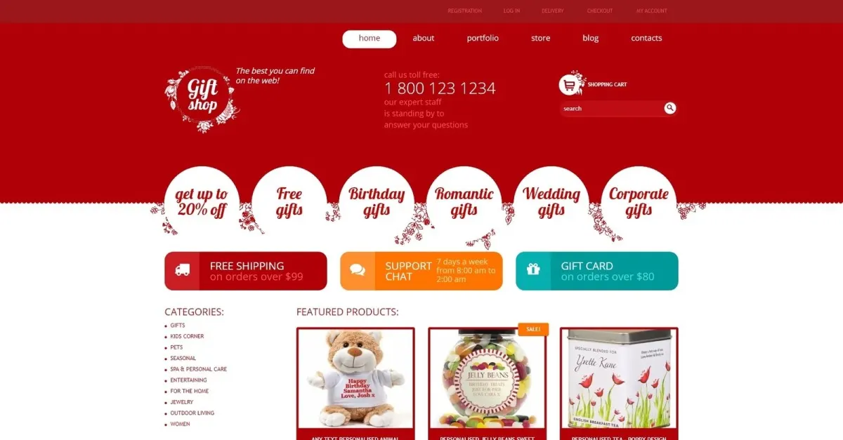 Free Gifts Store Responsive WooCommerce Theme screenshot