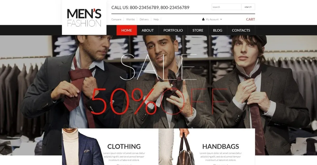 Free Men's Corporate Wear WooCommerce Theme screenshot