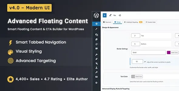 Advanced Floating Content screenshot