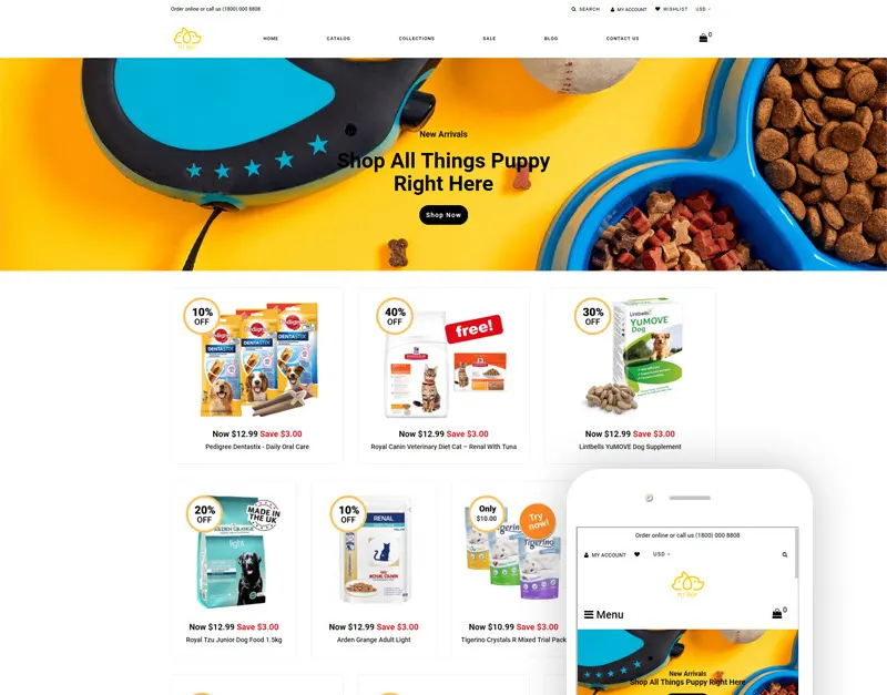 Pet Shop Multipage Multipage Shopify Theme screenshot
