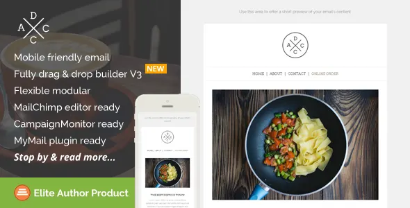 Acdc, Restaurant Email Template + Builder Access screenshot