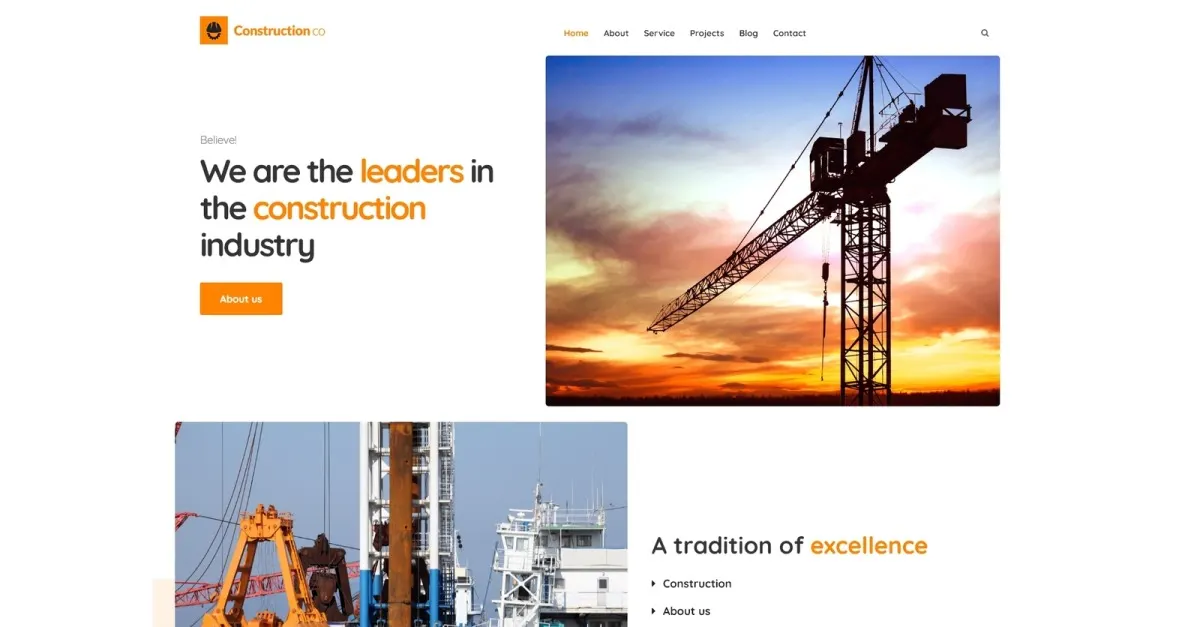 Construction Business WordPress Theme screenshot