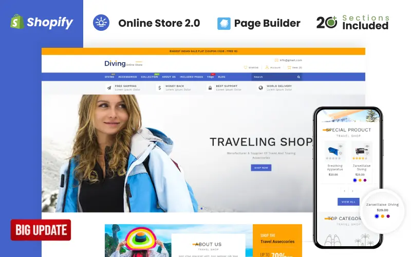 Travel Shopify Themes For Selling Suitcases And Luggage Online