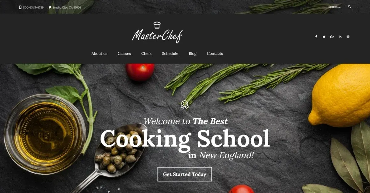Master Chef Cooking School WordPress Theme screenshot