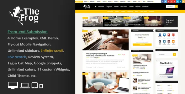 The Frog = Creative News / Blog Magazine & Front-end Submission WP Theme screenshot