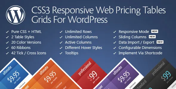 Pricing Tables for WordPress screenshot