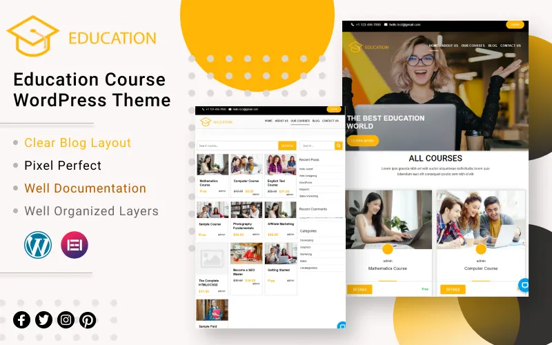 Education Course WordPress Theme screenshot