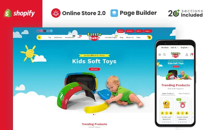 Little Baby Kids & Toys Store Shopify Theme screenshot